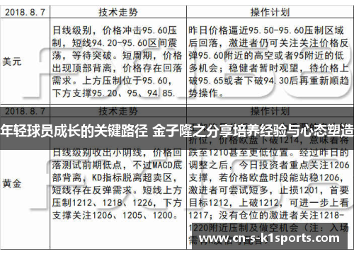 年轻球员成长的关键路径 金子隆之分享培养经验与心态塑造